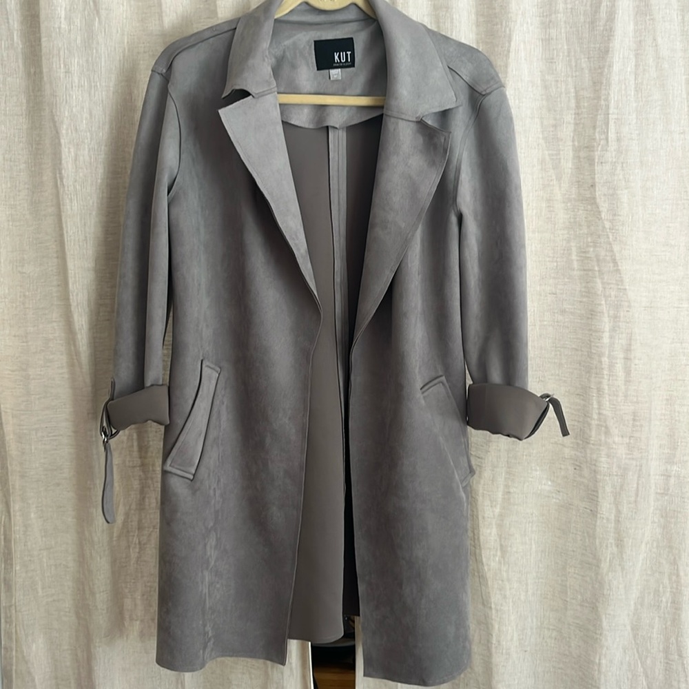 Kut Gray Blazer Jacket Suede-like Soft Fabric